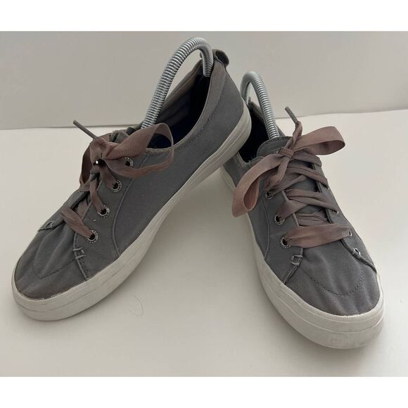 Sperry Top Sider Ribbon Laced Boat Sneakers Gray Women’s 8.5 - Picture 1 of 13